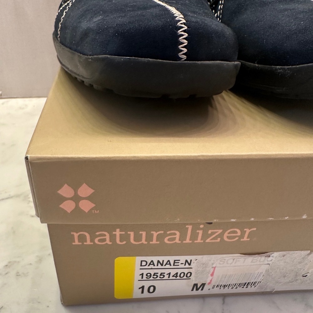 Naturalizer Danae Slip On Mule Flat Shoes Womens 10 Blue Suede Comfort Cushioned - Picture 2 of 8